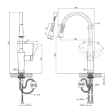 Змішувач для кухні Kroner KRP Makon - GRP030-T Фото - 6